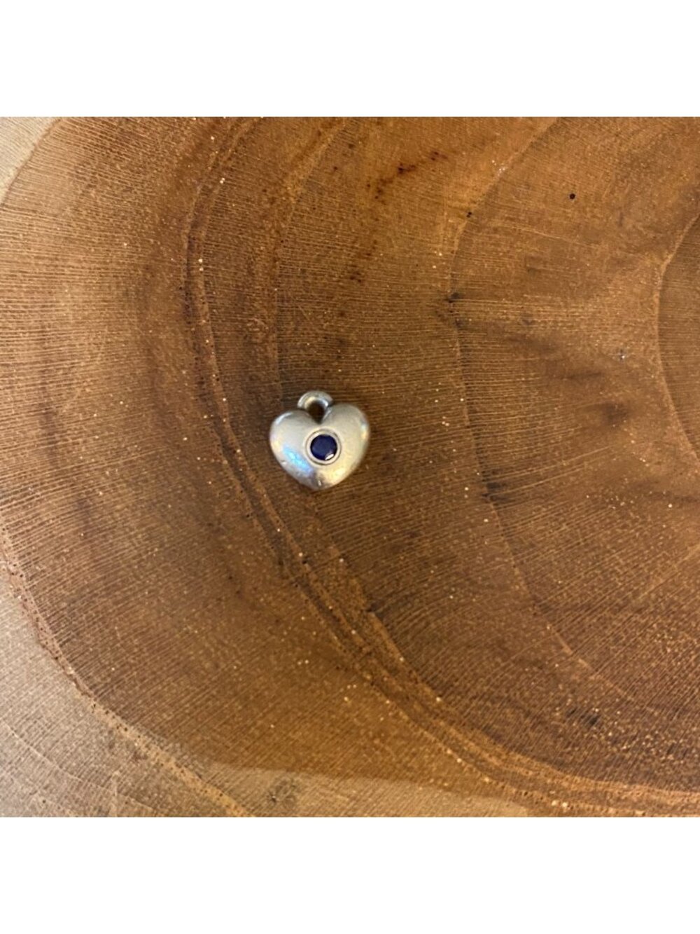 James Avery Keepsake Heart Birthstone Charm with Blue Sapphire